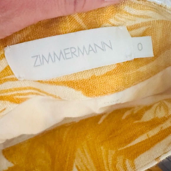 ZIMMERMANN MAE LINEN PALM PRINT BELTED SHORTS AND BUTTON UP TOP SET - Picture 9 of 10